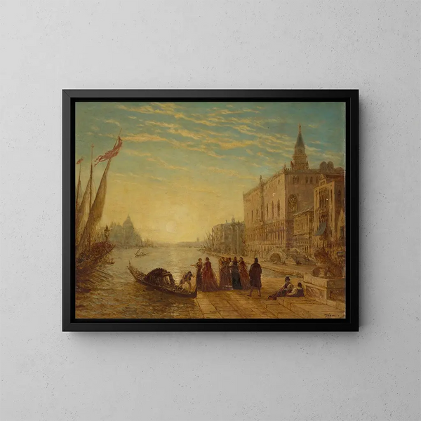 Venetië, kade van de Slaven - Félix Ziem — ingelijst kunstwerk aan de muur