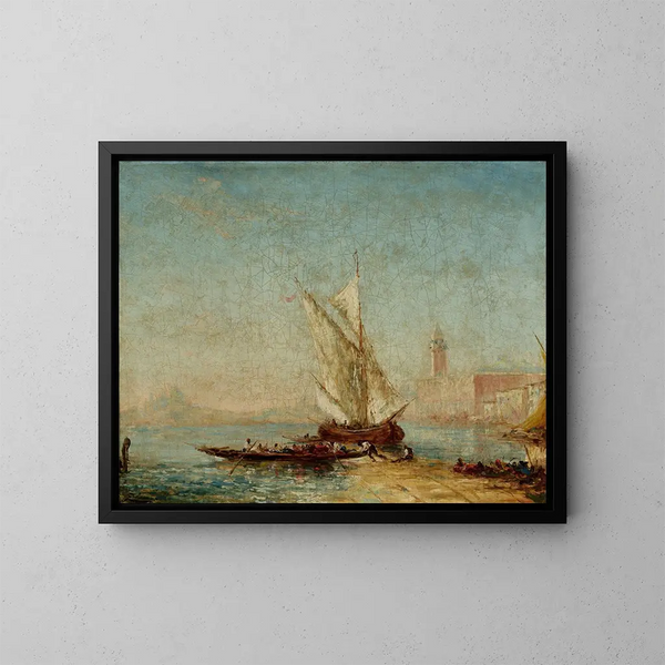 Vue van Venetië met het Dogepaleis - Félix Ziem — ingelijst kunstwerk aan de muur