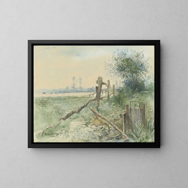 Landschap van polders met sloot - Floris Arntzenius — ingelijst kunstwerk aan de muur