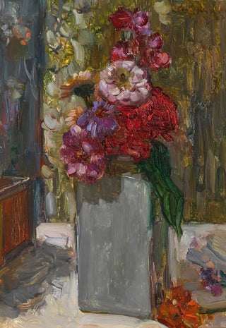 Floris Verster - Wit Delftsche vaas met zinnias.webp