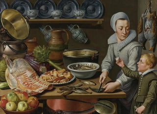 Keukenscène - Floris van Schooten — weergave van het kunstwerk