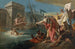 Horatius Coclès die Rome verdedigt tegen de Etrusken - School van Giovanni Battista Tiepolo — weergave van het kunstwerk
