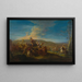 Een veldslag scène - Ecole de Giuseppe Zais — ingelijst kunstwerk aan de muur