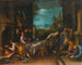 De Christus in het huis van Maria en Marta - School van Jacopo da Ponte — weergave van het kunstwerk
