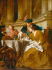 Lunch met personages in maskerkostuums - School van Jean-François de Troy — weergave van het kunstwerk