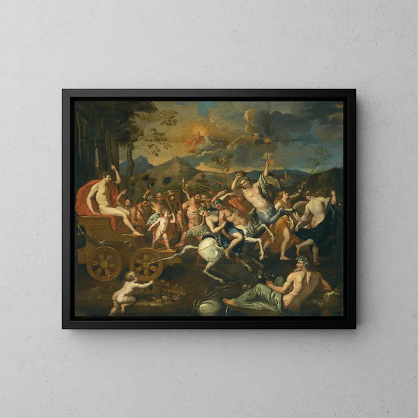 Het Triomf van Bacchus - School van Nicolas Poussin — ingelijst kunstwerk aan de muur