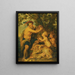 Een man drinkend met putti en een tijger - School van Peter Paul Rubens — ingelijst kunstwerk aan de muur
