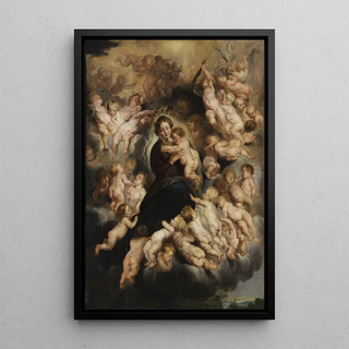 Follower of Peter Paul Rubens - Maria mit Kind im Engelskranz.webp
