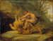 Studie van Samson en de Leeuw - School van Peter Paul Rubens — weergave van het kunstwerk
