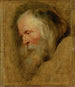 Studie van het hoofd van Caspar, de oudste tovenaar - School van Peter Paul Rubens — weergave van het kunstwerk