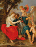 Venus ontwapent Mars - School van Peter Paul Rubens — weergave van het kunstwerk
