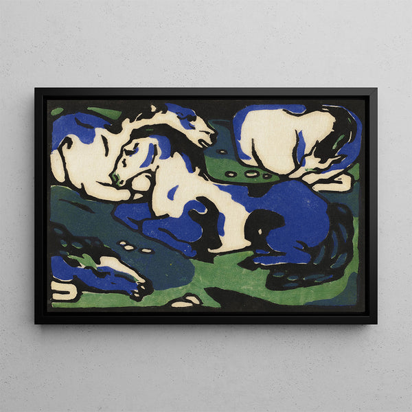 Schilderij Rustende Paarden - Franz Marc | Kunstdruk