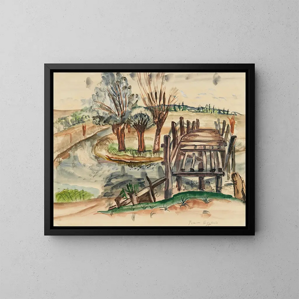 Pont de Flatford - Frances Hodgkins — ingelijst kunstwerk aan de muur