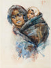 Vrouw en kind Maori - Frances Hodgkins — weergave van het kunstwerk