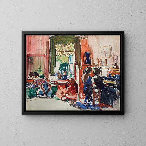De pianoles - Frances Hodgkins — ingelijst kunstwerk aan de muur