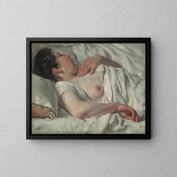 Vrouw die slaapt - Francesc Gimeno — ingelijst kunstwerk aan de muur