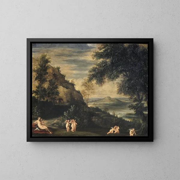 Landschap met Venus en de Cupido's - Francesco Albani — ingelijst kunstwerk aan de muur