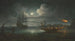 Een mediterrane haven bij maanlicht met vissers die hun vangst terugbrengen, een zeilboot met volledige tuigage en andere schepen op de achtergrond - Francesco Fidanza — weergave van het kunstwerk