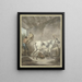 van een Grijze Paard in de Stal met een Boer die een Zadel ophangt - Francesco Giuseppe Casanova — ingelijst kunstwerk aan de muur