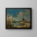 van een grill van een rustieke toren aan de rand van een meer - Francesco Guardi — ingelijst kunstwerk aan de muur