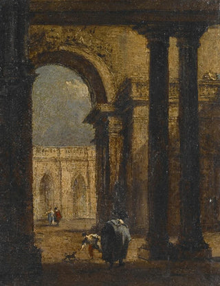 Francesco Guardi - Capriccio A Palace Courtyard.webp