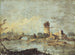rustieke caprice met een brug en een vervallen toren - Francesco Guardi — weergave van het kunstwerk