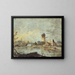 rustieke caprice met een brug en een vervallen toren - Francesco Guardi — ingelijst kunstwerk aan de muur