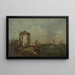 Landschap met een kade en schepen op een meer - Francesco Guardi — ingelijst kunstwerk aan de muur