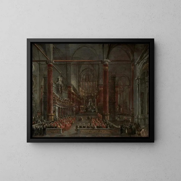 Ceremonie pontificale à SS Giovanni e Paolo, Venise, 1782 - Francesco Guardi — ingelijst kunstwerk aan de muur