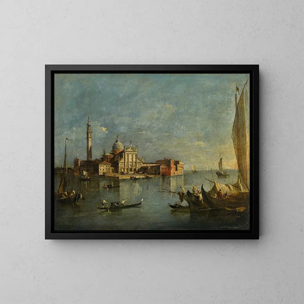 Venetië, uitzicht op San Giorgio Maggiore - Francesco Guardi — ingelijst kunstwerk aan de muur