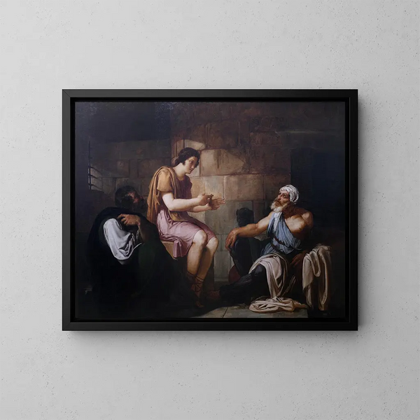 van Joseph die de dromen van de gevangenen interpreteert - Francesco Hayez — ingelijst kunstwerk aan de muur