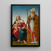 Maagd met Kind met een bisschop heilige - Francesco Marmitta — ingelijst kunstwerk aan de muur