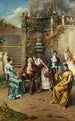 Société joyeuse à la fontaine du parc - Francesco Peluso — weergave van het kunstwerk