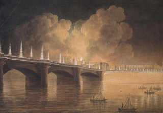 Francesco Piranesi - Fte pour la paix gnrale donne Paris le 18 Brumaine an 10 Illumination du Pont de la Place de la Concorde.webp