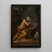 Saint Jerome kneeling in adoration of a cross - Francesco Polazzo — framed artwork on a wall