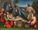 De Lamentatie van Christus met engelen - Francesco Raibolini — weergave van het kunstwerk