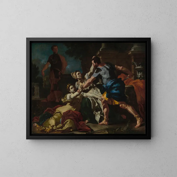 Dood van Messalina - Francesco Solimena — ingelijst kunstwerk aan de muur