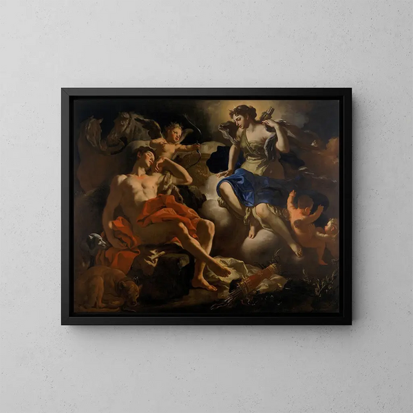Diane en Endymion - Francesco Solimena — ingelijst kunstwerk aan de muur