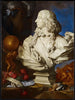 Natuurgetrouwe stilleven met de buste van François I d'Este door Bernini - Francesco Stringa — weergave van het kunstwerk