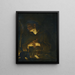 Sint Franciscus bidt voor een kruisbeeld bij het licht van kaarsen - Francesco Trevisani — ingelijst kunstwerk aan de muur