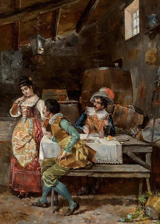 Francesco Vinea - Flirtation in a tavern.webp