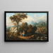 Landschapsschilderij met de rust tijdens de vlucht naar Egypte - Francesco Zuccarelli — ingelijst kunstwerk aan de muur