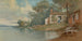 Cottage aan de oever van het meer - Francis Augustus Silva — weergave van het kunstwerk