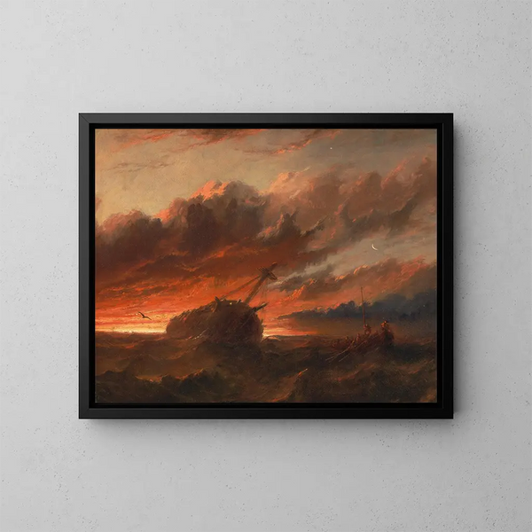 Scheepswrak - Francis Danby — ingelijst kunstwerk aan de muur