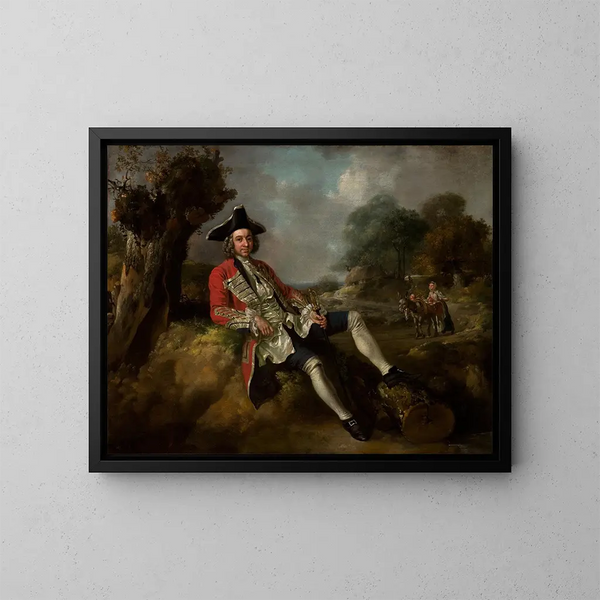 Portret van een heer - Francis Hayman — ingelijst kunstwerk aan de muur