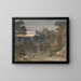 Landschap met kasteel, waterval en beek op de voorgrond - Francis Oliver Finch — ingelijst kunstwerk aan de muur