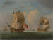 van een Engelse sloep en een fregat in een lichte bries - Francis Swaine — weergave van het kunstwerk