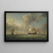 British Warships of the Red Squadron by Strong Wind - Francis Swaine — framed artwork on a wall