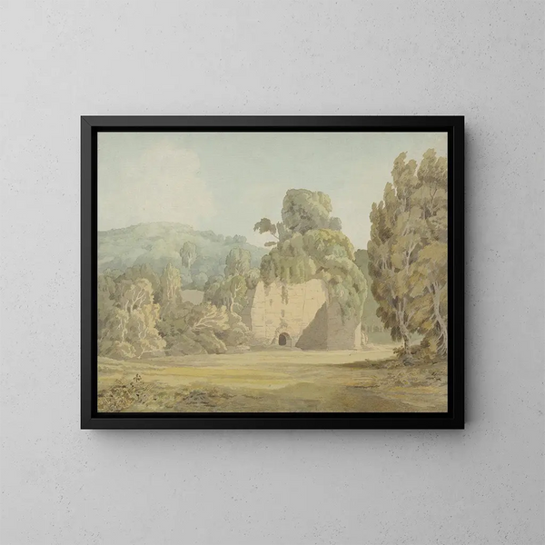 Een met klimop bedekte ruïne - Francis Towne — ingelijst kunstwerk aan de muur