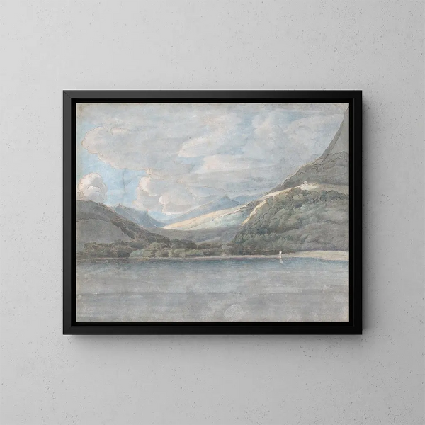 Uitzicht op het Comomeer - Francis Towne — ingelijst kunstwerk aan de muur
